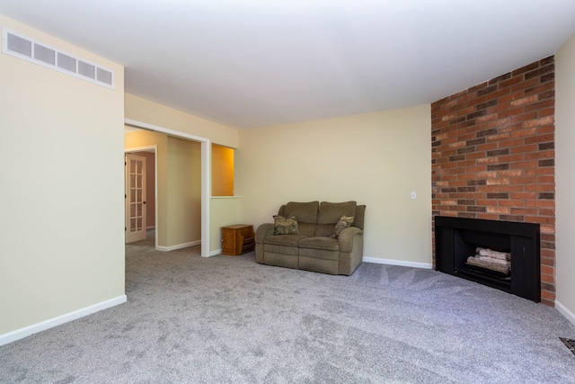 41944 Cherry Hill Rd, Novi, MI 48375 - living area with carpet, baseboards, and a fireplace