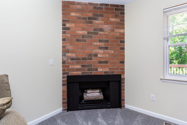 41944 Cherry Hill Rd, Novi, MI 48375 - detailed view of carpet, baseboards, and a fireplace