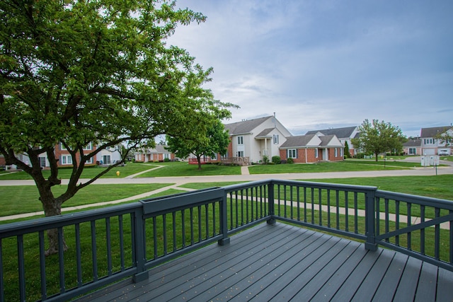 37374 Stonegate Cir, Clinton Township, MI 48036 - wooden deck with a residential view and a lawn