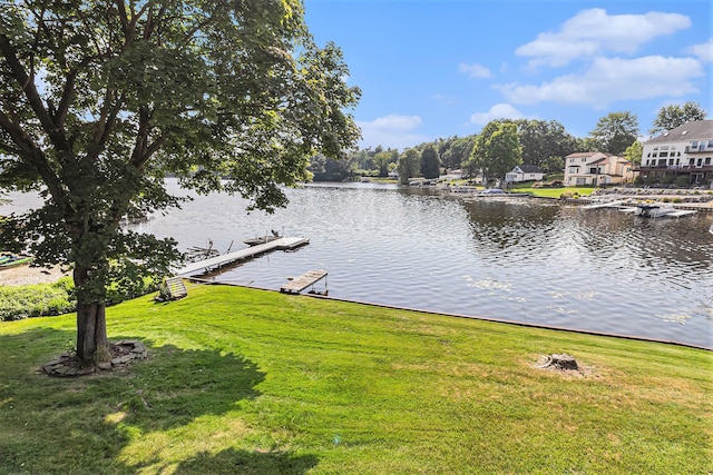 926 Brighton Lake Rd, Brighton, MI 48116 - dock with a water view and a yard