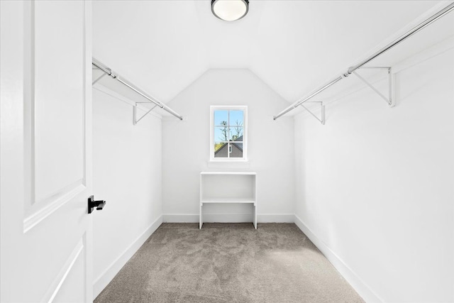 2080 Crested Butte Dr, White Lake, MI 48383 - spacious closet featuring carpet and vaulted ceiling