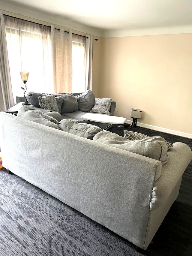 living area with baseboards