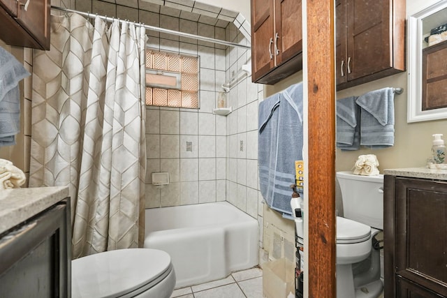 19303 Fenmore St, Detroit, MI 48235 - bathroom with toilet, vanity, tile patterned flooring, and shower / tub combo