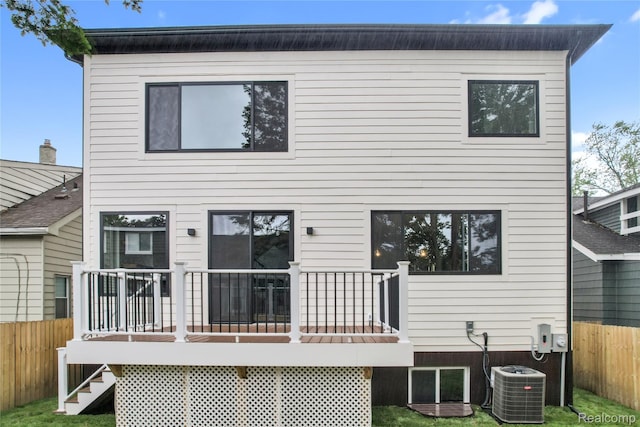 227 W Houstonia Ave, Royal Oak, MI 48073 - rear view of house featuring central air condition unit and a deck