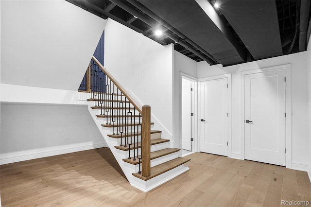 227 W Houstonia Ave, Royal Oak, MI 48073 - stairway with wood finished floors and baseboards