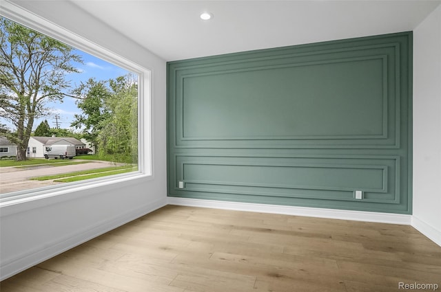 4112 Elmhurst Ave, Royal Oak, MI 48073 - spare room featuring baseboards, light wood-style flooring, and recessed lighting