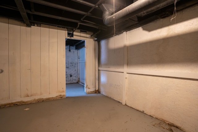 view of unfinished below grade area