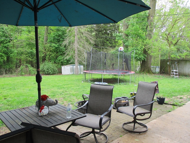 7140 Ridgedale Ln, Lambertville, MI 48144 - view of patio featuring a trampoline