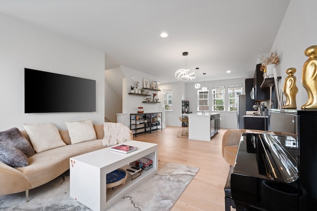 1071 N Sherman Dr Unit B, Royal Oak, MI 48067 - living area with light wood-style floors and recessed lighting