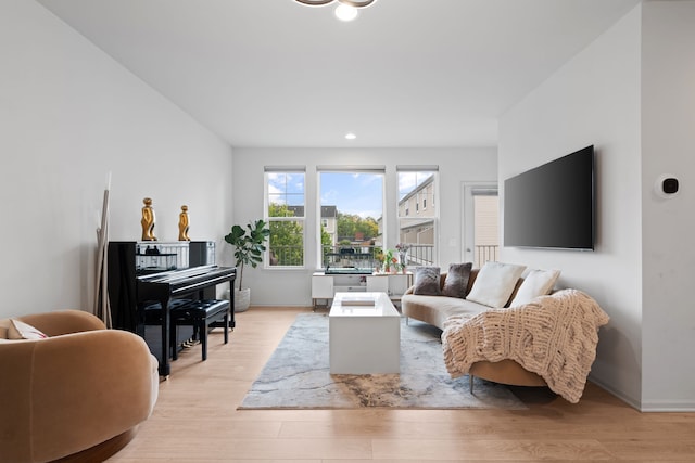 1071 N Sherman Dr Unit B, Royal Oak, MI 48067 - living room with light wood finished floors, recessed lighting, and baseboards