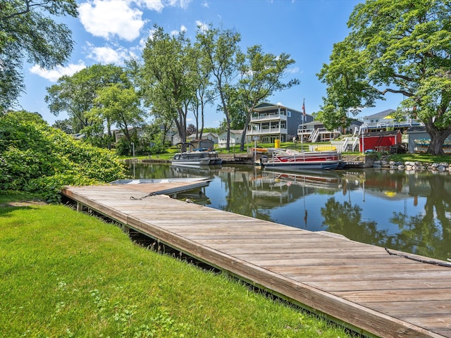 3097 Lansdowne Rd, Waterford, MI 48329 - dock with a water view and a lawn