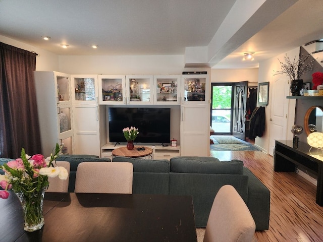 2713 Trowbridge St, Hamtramck, MI 48212 - living room featuring wood finished floors and recessed lighting