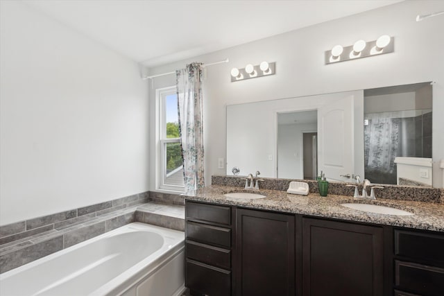 3236 Curtis, Wixom, MI 48393 - bathroom featuring a garden tub and double vanity