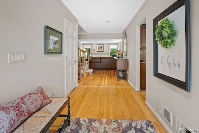 5117 Woodview Ct, Dearborn, MI 48126 - hallway with light wood-style flooring and recessed lighting