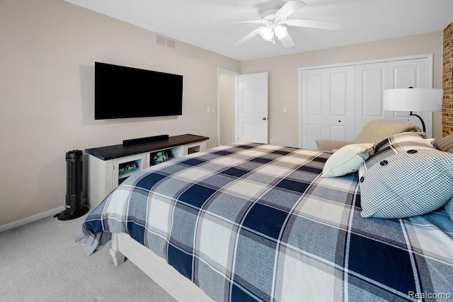 5117 Woodview Ct, Dearborn, MI 48126 - carpeted bedroom featuring a closet, a ceiling fan, and baseboards