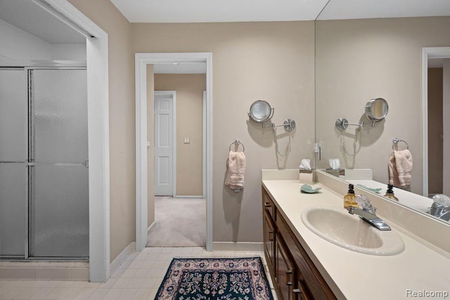 5117 Woodview Ct, Dearborn, MI 48126 - bathroom with vanity, a stall shower, and baseboards
