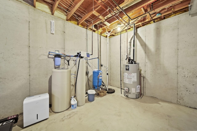 1287 Deer Run, Grass Lake, MI 49240 - unfinished below grade area featuring gas water heater and a water softener