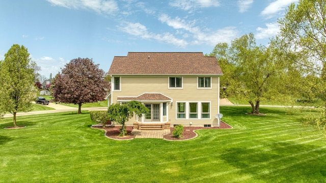 1287 Deer Run, Grass Lake, MI 49240 - rear view of house featuring a yard and a shingled roof