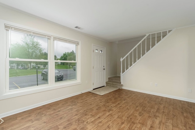 1141 Marquette Ct, Rochester Hills, MI 48307 - entryway with stairway, wood finished floors, and baseboards