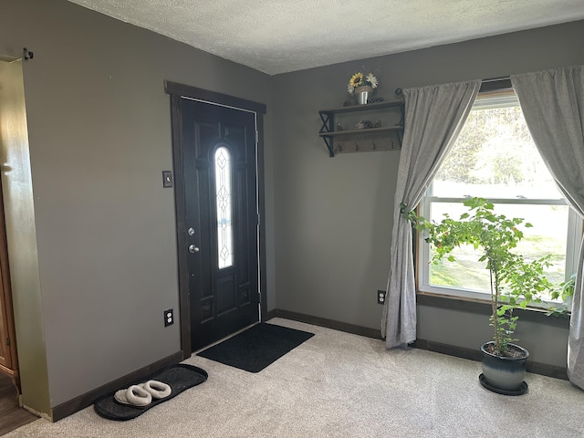 5342 E Fountain Rd, Fountain, MI 49410 - carpeted entryway with a textured ceiling and plenty of natural light
