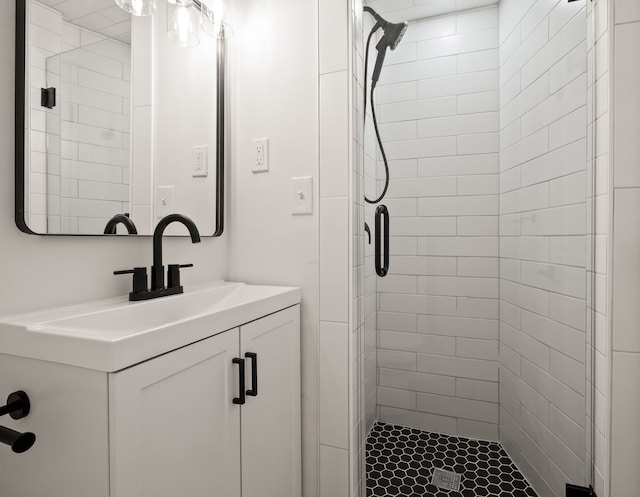 3884 Cass Elizabeth Rd, Waterford, MI 48328 - bathroom with a shower stall and vanity