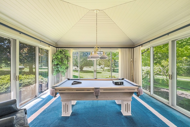 2103 E Newark Rd, Lapeer, MI 48446 - recreation room featuring billiards table and vaulted ceiling