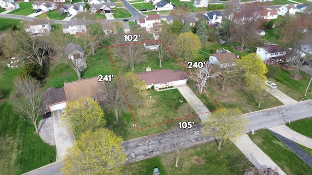 11365 Runnells Dr, Clio, MI 48420 - aerial view of residential area with property parcel outlined