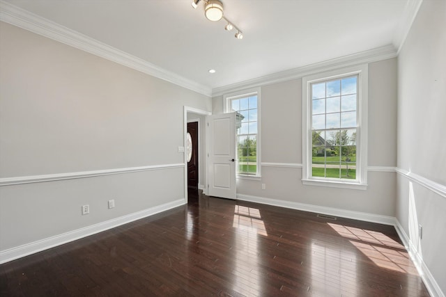 1840 Tapadera Dr, Ann Arbor, MI 48103 - unfurnished room with baseboards, wood-type flooring, and ornamental molding