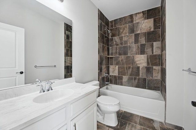 1840 Tapadera Dr, Ann Arbor, MI 48103 - full bath with toilet, shower / washtub combination, vanity, and stone finish flooring