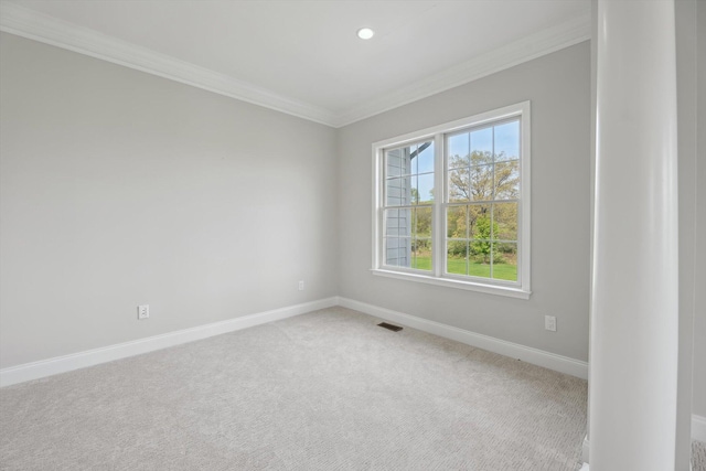 1840 Tapadera Dr, Ann Arbor, MI 48103 - unfurnished room with crown molding, baseboards, light colored carpet, and recessed lighting