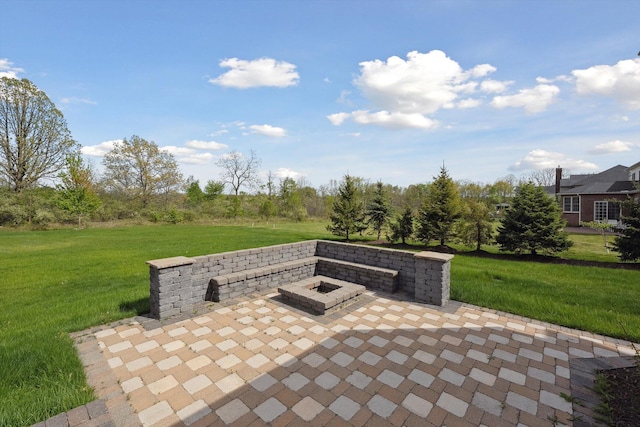 1840 Tapadera Dr, Ann Arbor, MI 48103 - view of patio / terrace with an outdoor fire pit
