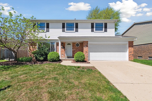 2374 Berwick Dr, Canton, MI 48188 - traditional-style home with brick siding, concrete driveway, and an attached garage