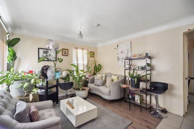 19433 Fenmore St, Detroit, MI 48235 - living area featuring baseboards and wood finished floors