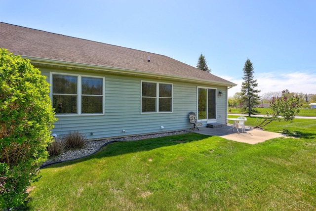 1 Sanctuary Way, Freeland, MI 48623 - rear view of house with a patio area, a yard, and roof with shingles