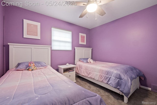 508 Chamberlain St Unit 8, Flushing, MI 48433 - bedroom with carpet floors, ceiling fan, and baseboards