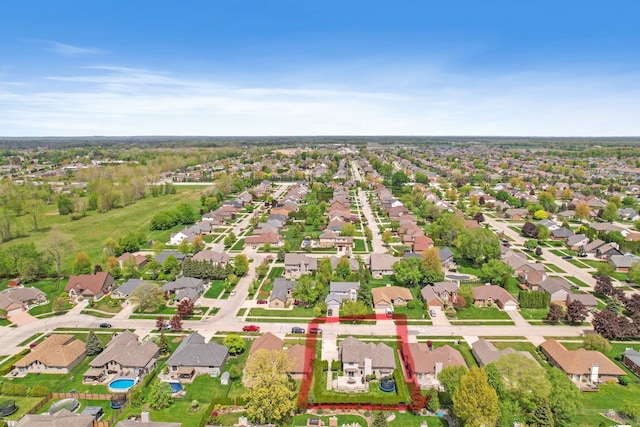 aerial view of property's location with nearby suburban area and property boundaries highlighted