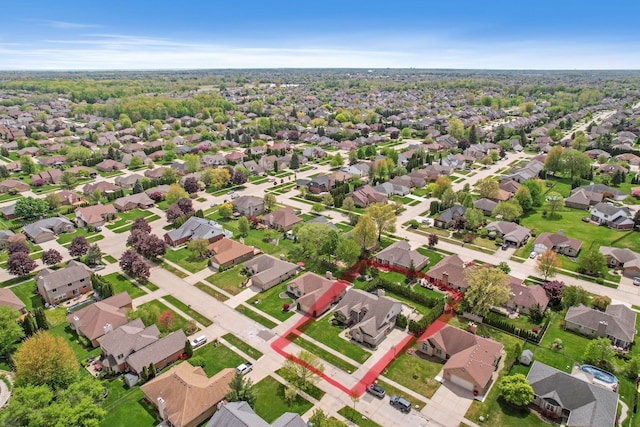 aerial perspective of suburban area