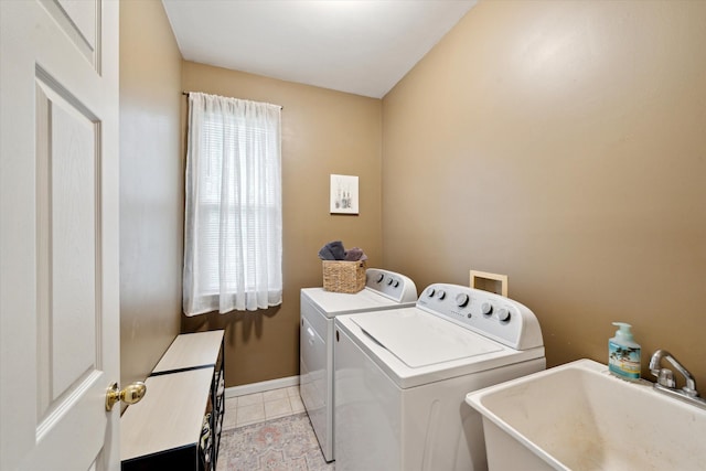 42259 White Hart Blvd, Canton, MI 48188 - clothes washing area with washing machine and dryer and baseboards