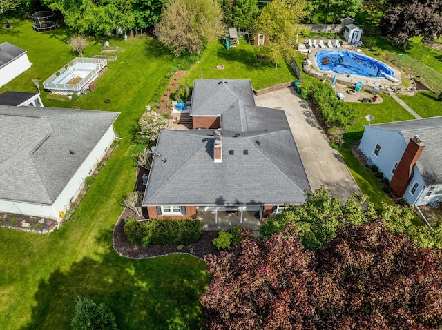 212 W Mckay St, Saline, MI 48176 - aerial view of property and surrounding area with a pool area