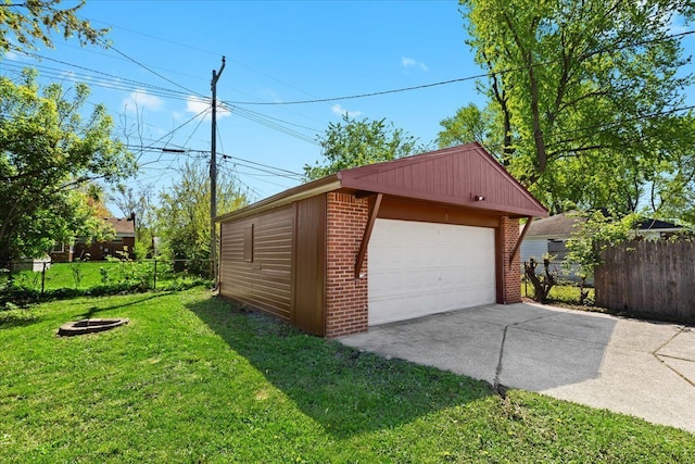 view of detached garage