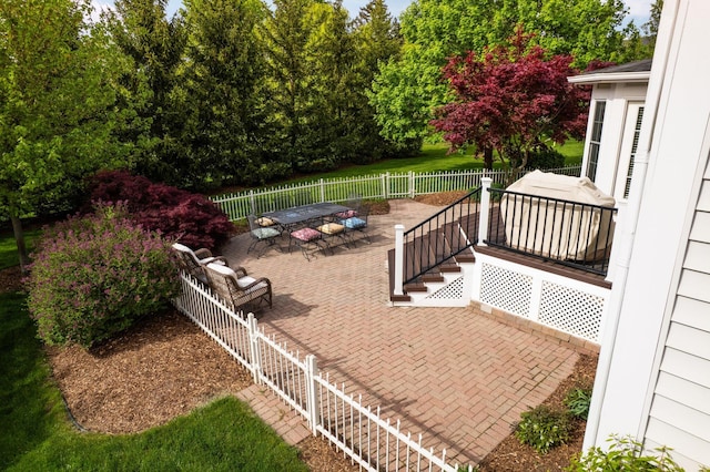 1433 Bicentennial Pkwy, Ann Arbor, MI 48108 - fenced backyard with a patio area and outdoor dining space