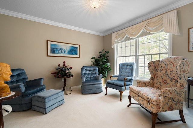 1433 Bicentennial Pkwy, Ann Arbor, MI 48108 - living area featuring carpet, ornamental molding, and healthy amount of natural light
