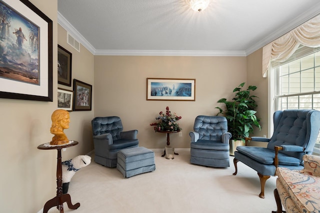 1433 Bicentennial Pkwy, Ann Arbor, MI 48108 - living area with crown molding, carpet, and baseboards