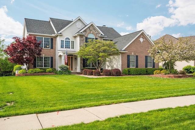 1433 Bicentennial Pkwy, Ann Arbor, MI 48108 - view of front of house with a front lawn and brick siding