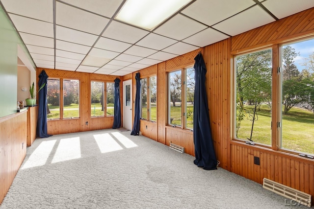601 N Occidental Rd, Tecumseh, MI 49286 - unfurnished sunroom with wood walls and carpet
