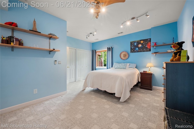 2449 Woodvale Trl, Brighton, MI 48114 - bedroom featuring carpet flooring, track lighting, and a closet