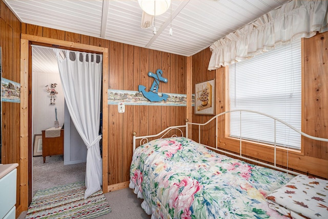 3309 Dumont Lake Dr, Allegan, MI 49010 - carpeted bedroom with wooden walls