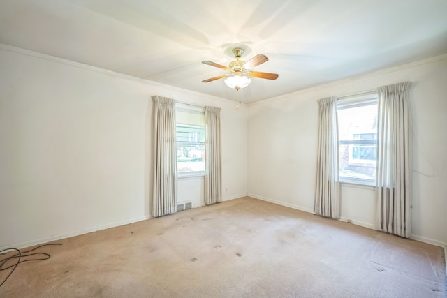 13970 Crosley, Redford, MI 48239 - carpeted empty room with crown molding, ceiling fan, and baseboards