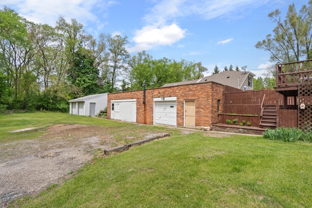 view of detached garage