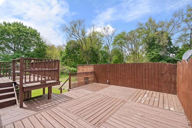 deck with view of scattered trees